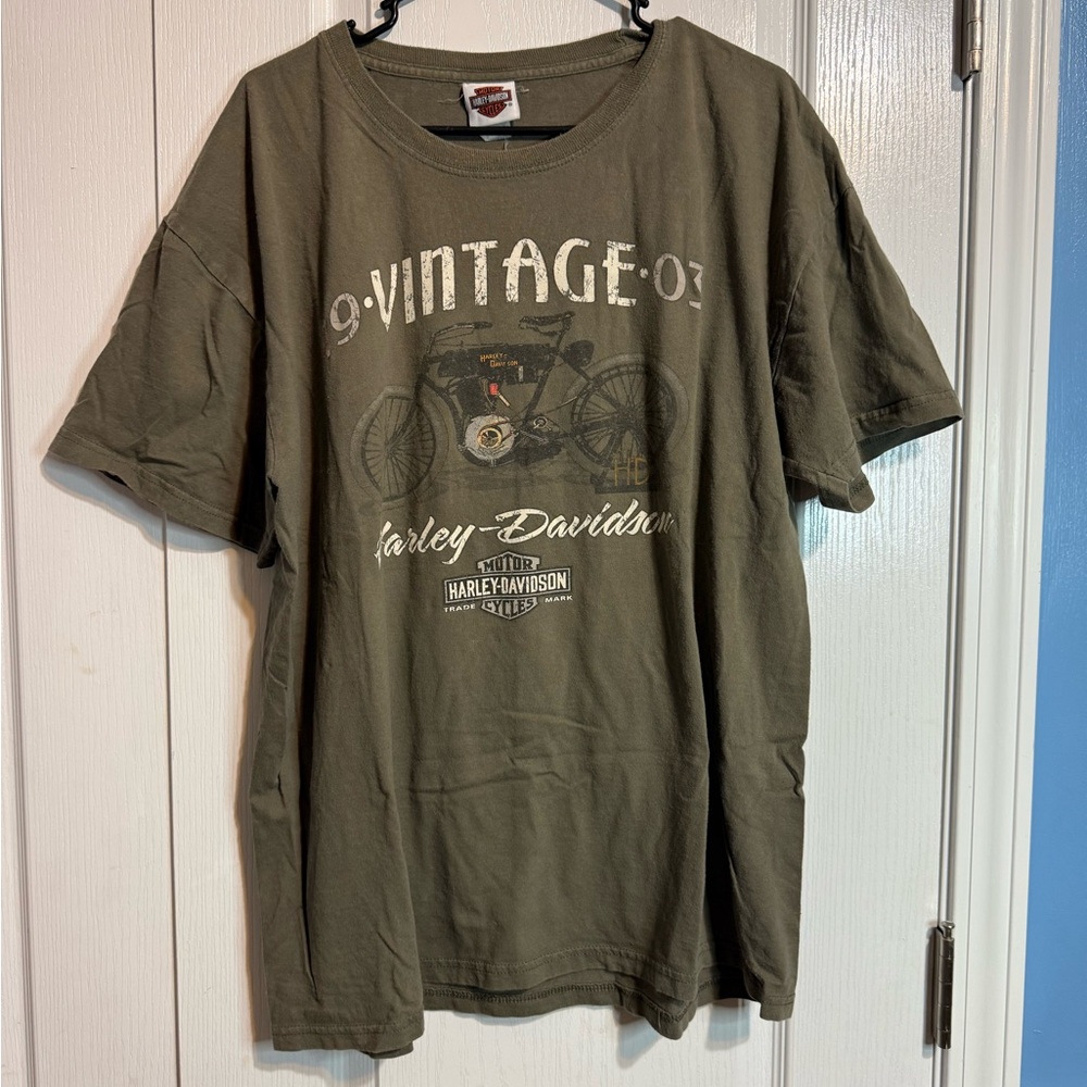 Vintage 2003 Harley-Davidson‎ 100th Anniversary T-Shirt — Army Green XL 🏍️